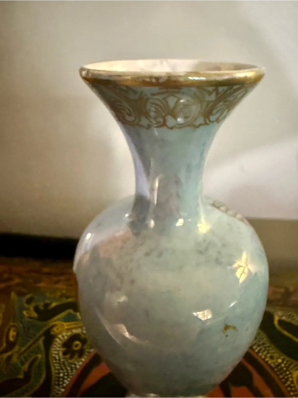 Art Deco Carlton Ware Armand Blue Butterfly Lustre Vase 1920s Antique - Picture 6 of 10